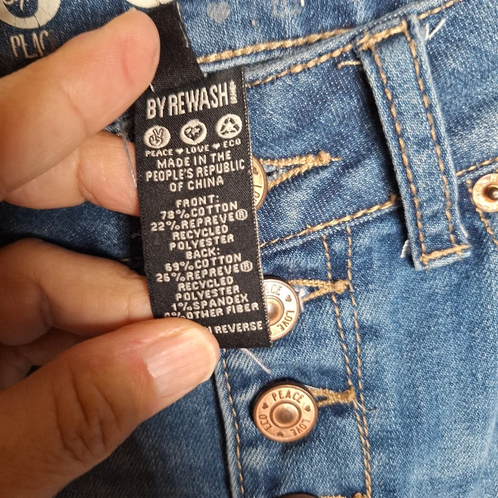 Rewash High Rise Vintage Reunion Distressed Ankle Fray Raw Hem Bleached Sz 26 - Picture 9 of 9